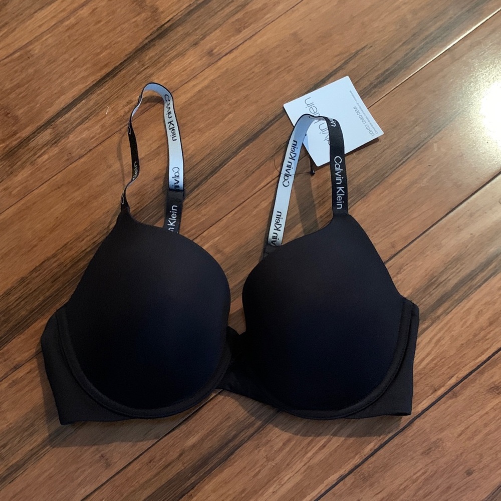 Calvin Klein Black Bra with Logo Straps
